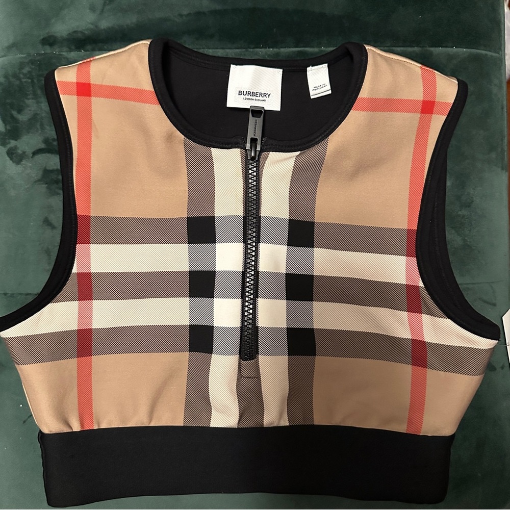 *Sold* 100% authentic Burberry vintage check crop top - XS TP